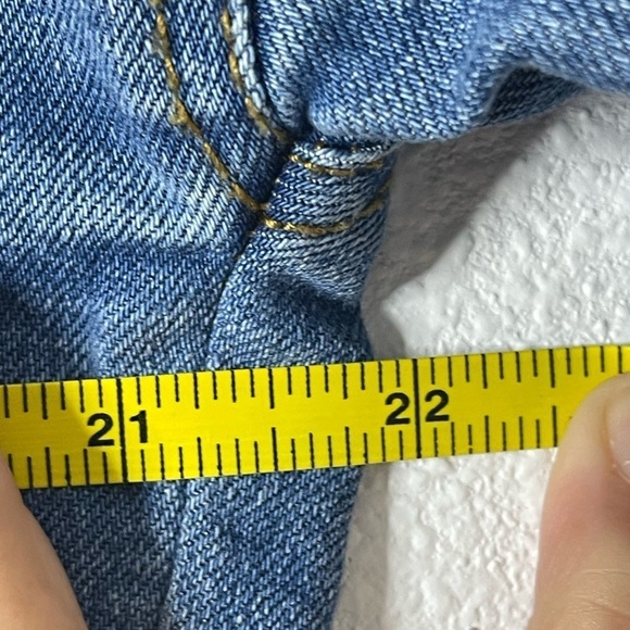 NWOT MAX JEANS BLUE DISTRESSED OVERSIZED DENIM JEAN JACKET LONG SLEEVE SMALL - Picture 14 of 14